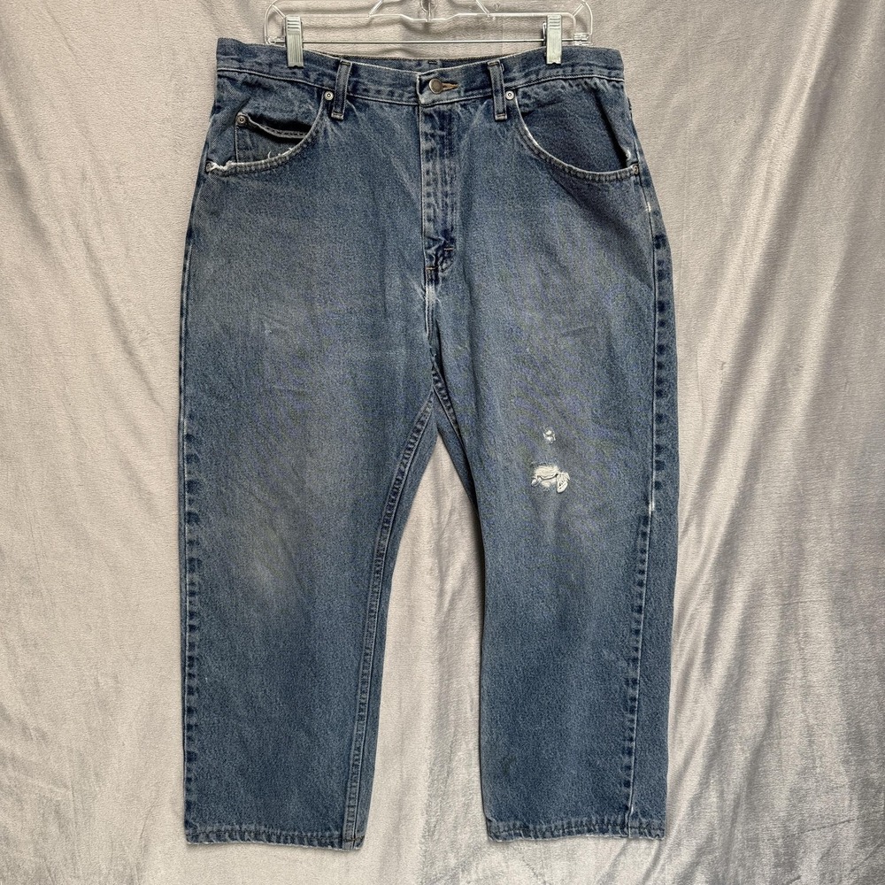 Wrangler Jeans Mens 36x30 Blue Relaxed Fit 97601DR Straight Leg‎ Denim Jeans